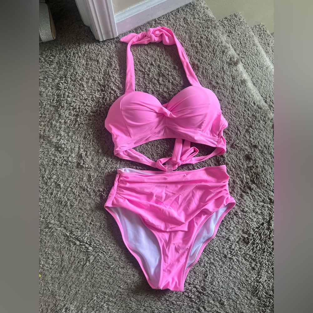 NEW Pink High Waisted Swimsuit